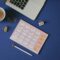 Desk with goals planner, coffee, and laptop - planning for 401(k) rollover.